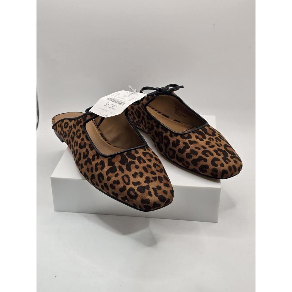 J. Crew Women's Leopard Bow Slip-on Mules 6.5-M Leopard Suede